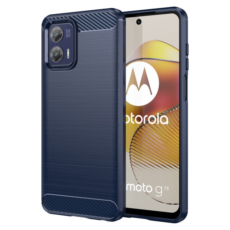 Cover Moto G73 5G Fibra Di Carbonio Spazzolata