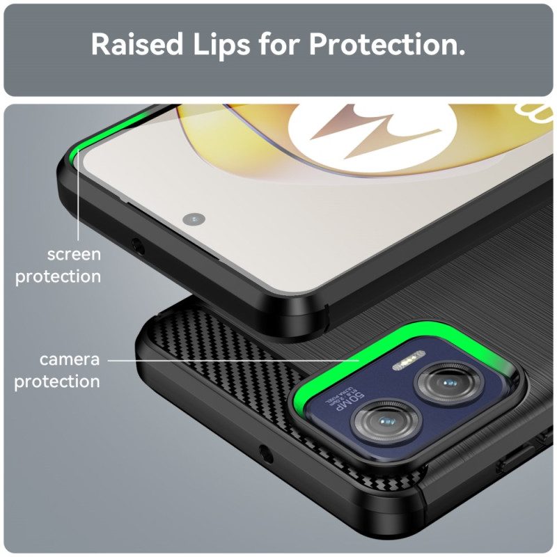 Cover Moto G73 5G Fibra Di Carbonio Spazzolata