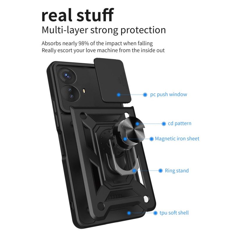 Cover Moto G73 5G Supporto Per Anello E Protezione Per Obiettivo