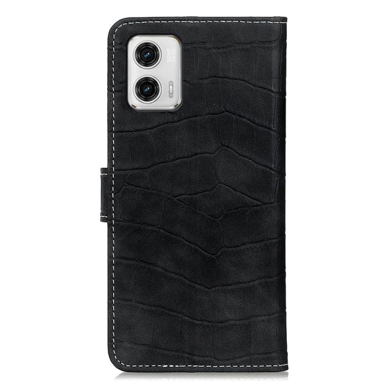 Custodia A Portafoglio Moto G73 5G Coccodrillo