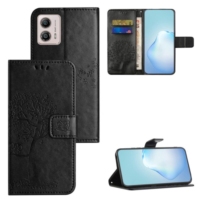 Custodia in pelle Moto G73 5G Albero Del Gufo