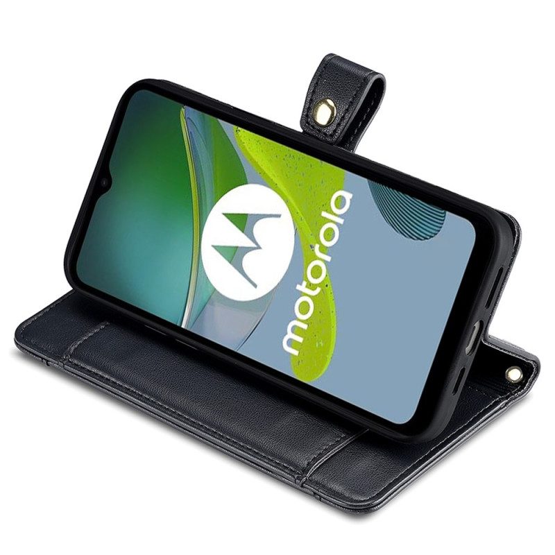 Custodia in pelle Moto G73 5G Borsa Con Tracolla E Cordino