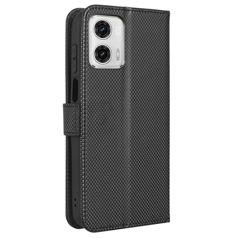 Custodia in pelle Moto G73 5G Elegante Finta Pelle Con Cinturino