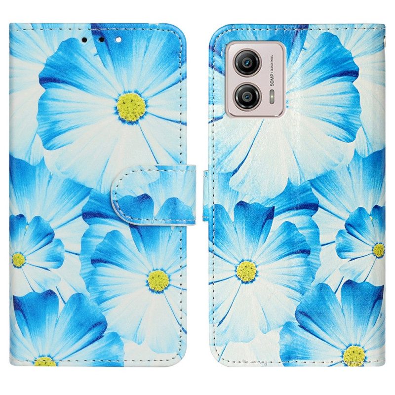 Custodia in pelle Moto G73 5G Fiori Intensi