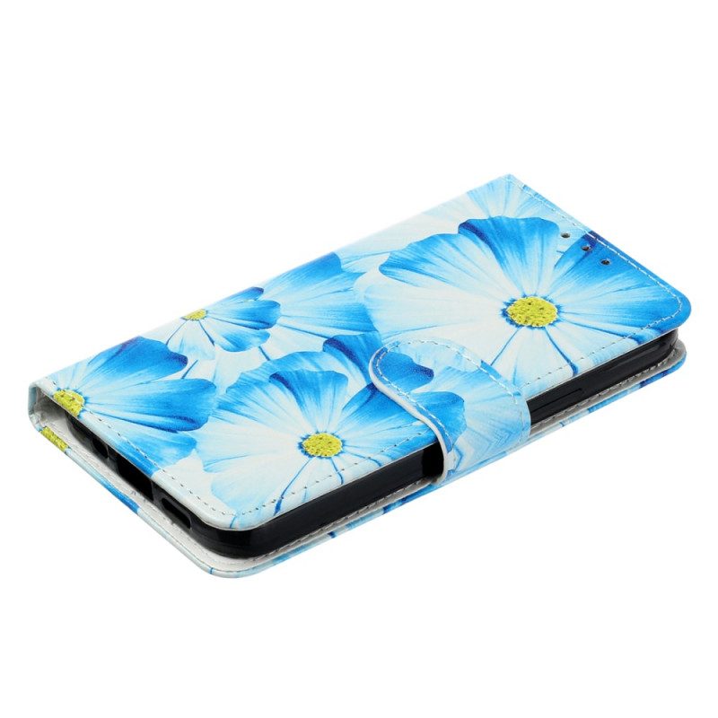 Custodia in pelle Moto G73 5G Fiori Intensi