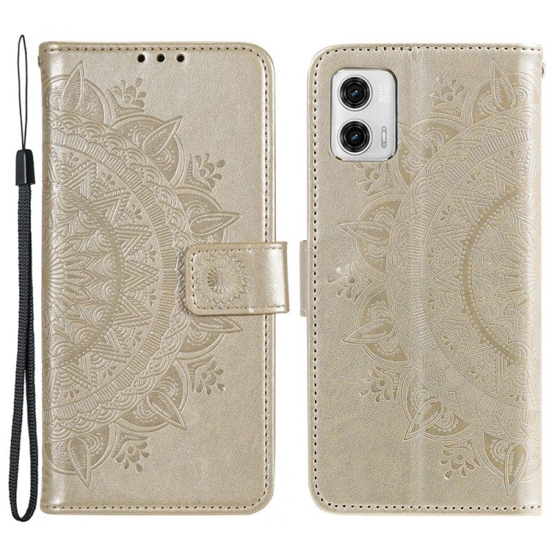 Custodia in pelle Moto G73 5G Mandala Del Sole