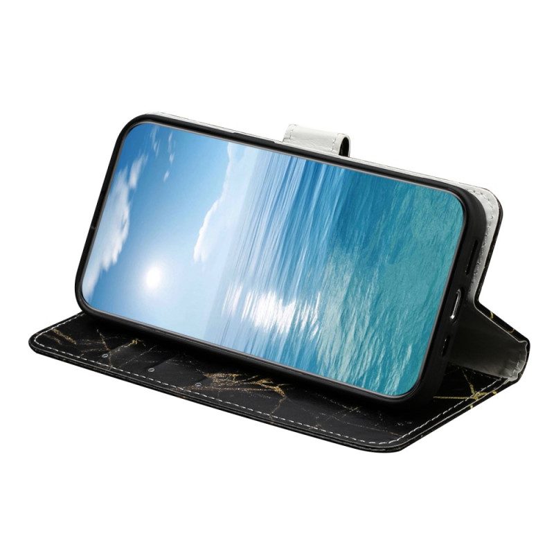 Custodia in pelle Moto G73 5G Marmo