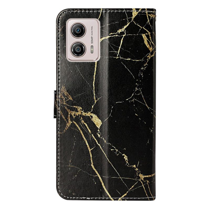 Custodia in pelle Moto G73 5G Marmo