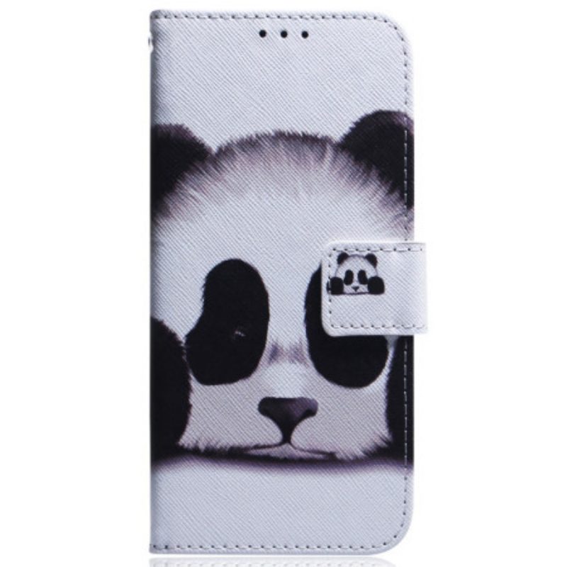 Custodia in pelle Moto G73 5G Panda Strappy