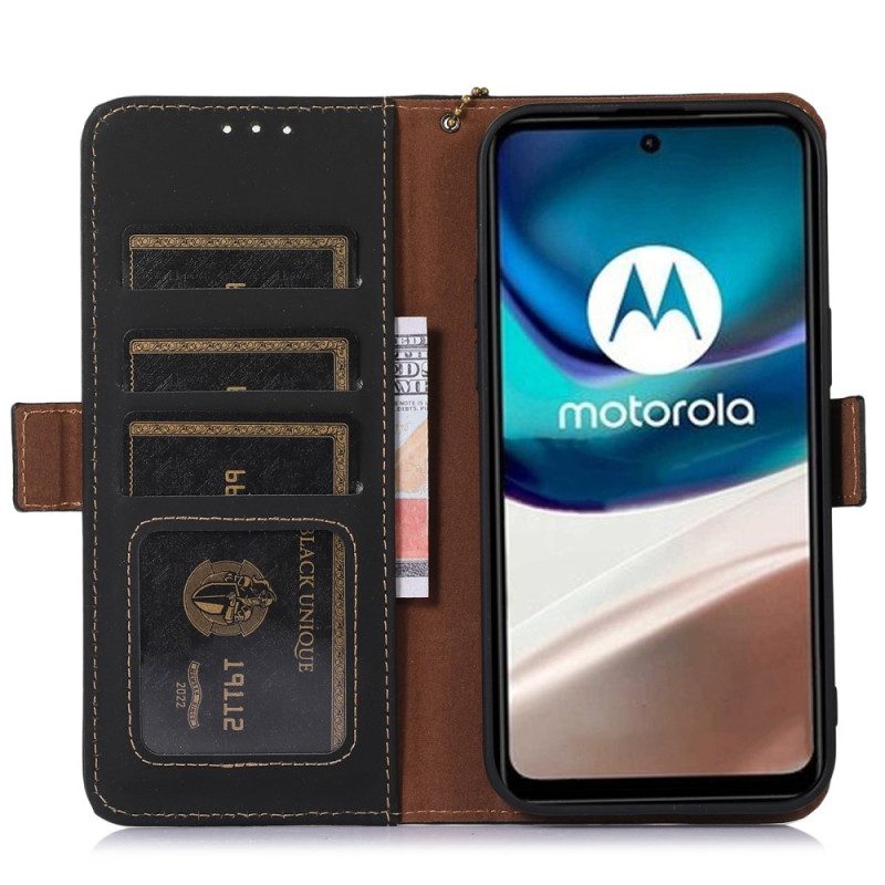 Custodia in pelle Moto G73 5G Rfid In Vera Pelle