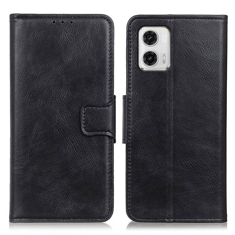 Folio Cover Moto G73 5G Chiusura In Pelle Stile Reversibile