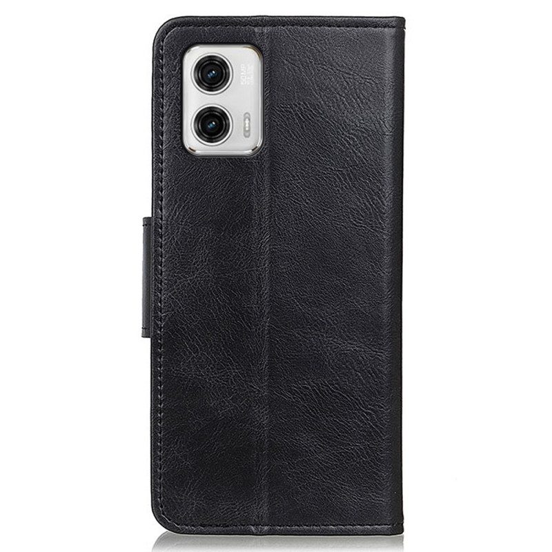 Folio Cover Moto G73 5G Chiusura In Pelle Stile Reversibile