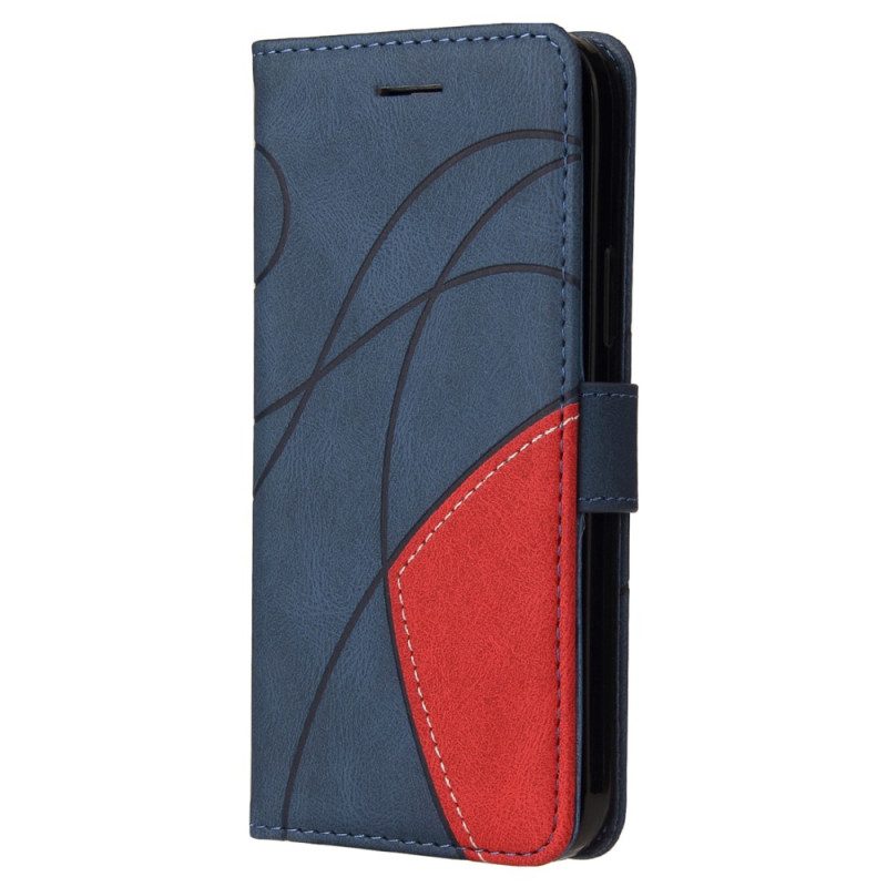 Folio Cover Moto G73 5G Cinturino Bicolore