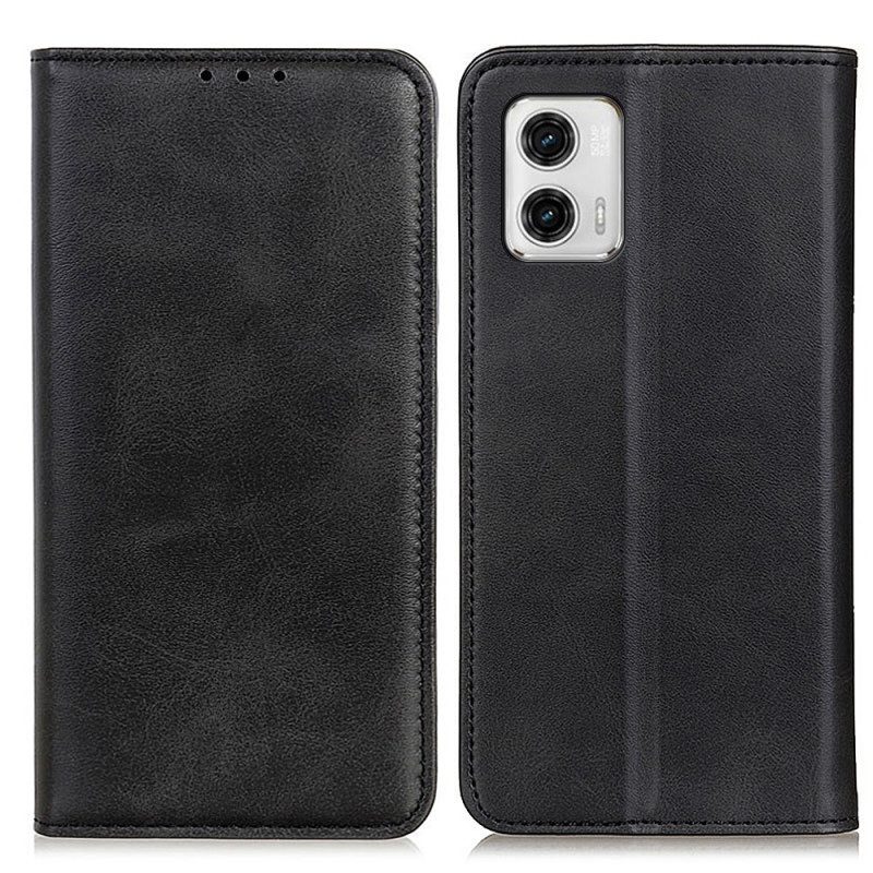 Folio Cover Moto G73 5G Custodia in pelle Pelle Crosta Eleganza