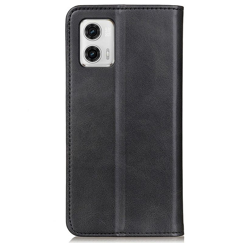 Folio Cover Moto G73 5G Custodia in pelle Pelle Crosta Eleganza