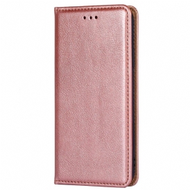 Folio Cover Moto G73 5G Custodia in pelle Cuciture In Ecopelle