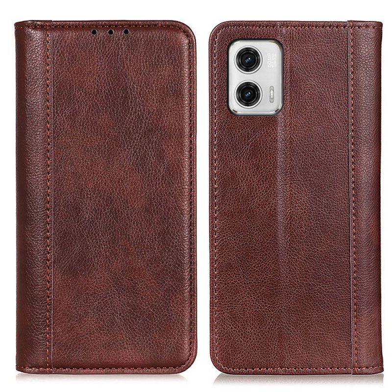 Folio Cover Moto G73 5G Custodia in pelle Elegante Pelle Crosta