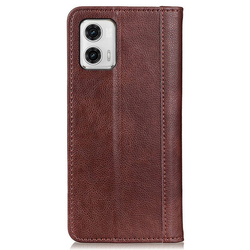 Folio Cover Moto G73 5G Custodia in pelle Elegante Pelle Crosta