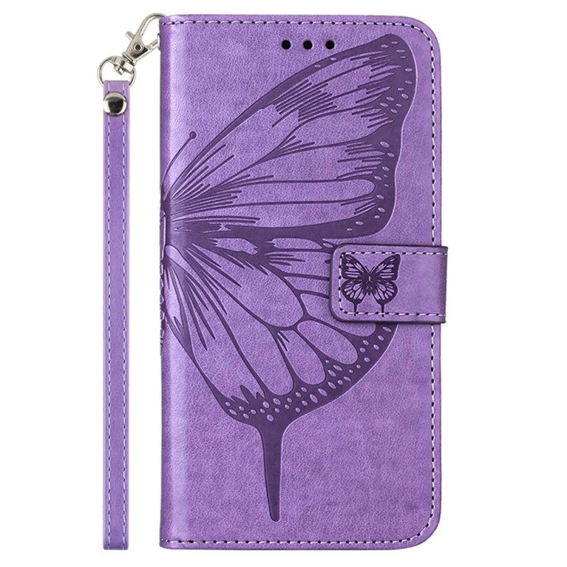 Folio Cover Moto G73 5G Farfalla Floreale Strappy