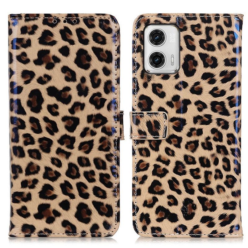 Folio Cover Moto G73 5G Leopardo