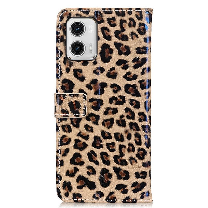 Folio Cover Moto G73 5G Leopardo