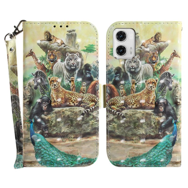 Folio Cover Moto G73 5G Perizoma Safari Animali