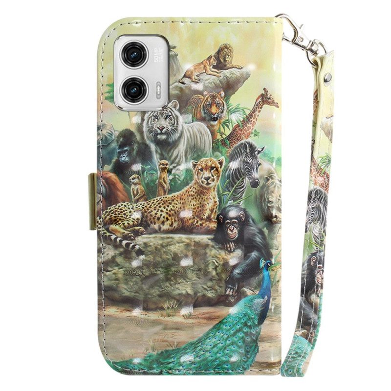 Folio Cover Moto G73 5G Perizoma Safari Animali