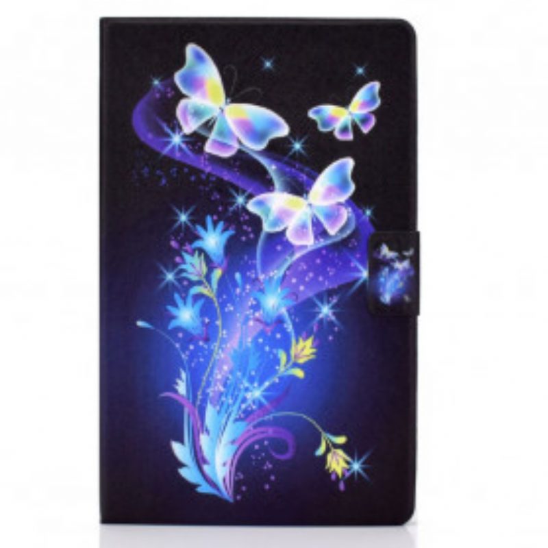 Custodia in pelle Huawei MatePad New Farfalle Magiche