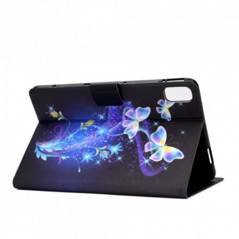 Custodia in pelle Huawei MatePad New Farfalle Magiche