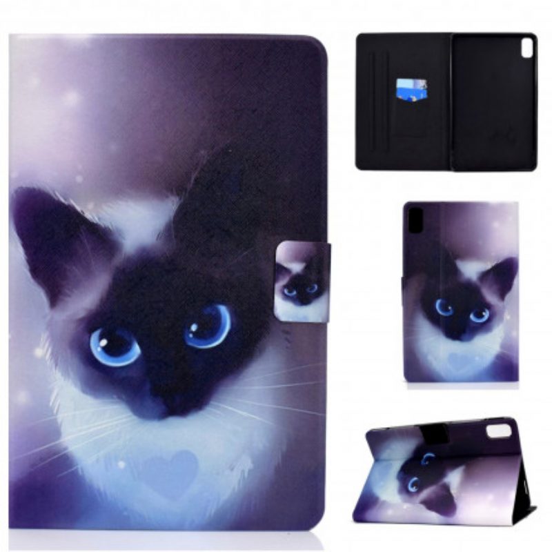 Custodia in pelle Huawei MatePad New Gatto Dagli Occhi Azzurri