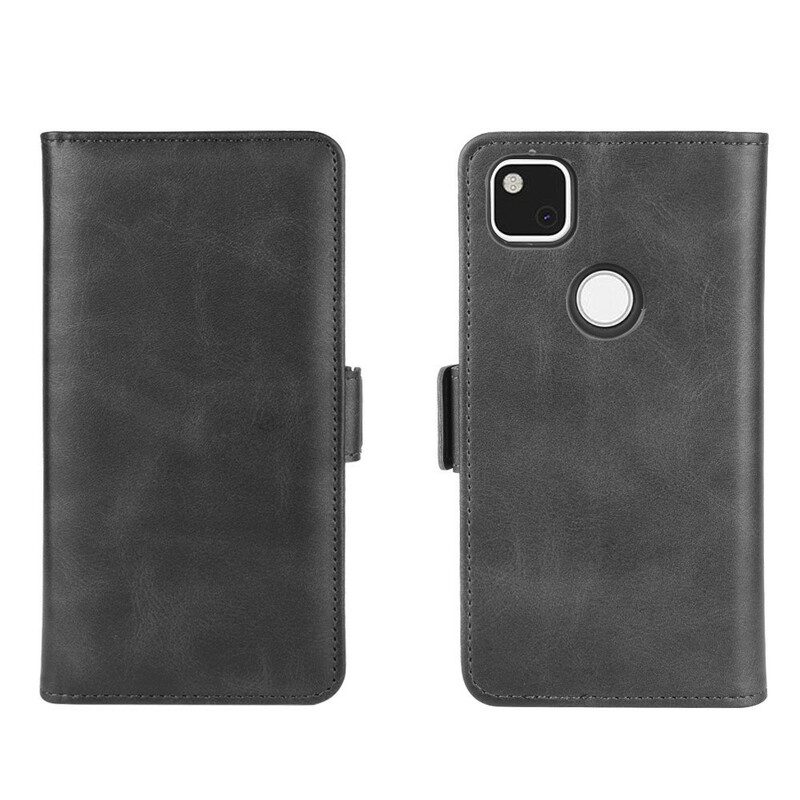 Custodia in pelle Google Pixel 4A Folio Cover Doppio Lembo