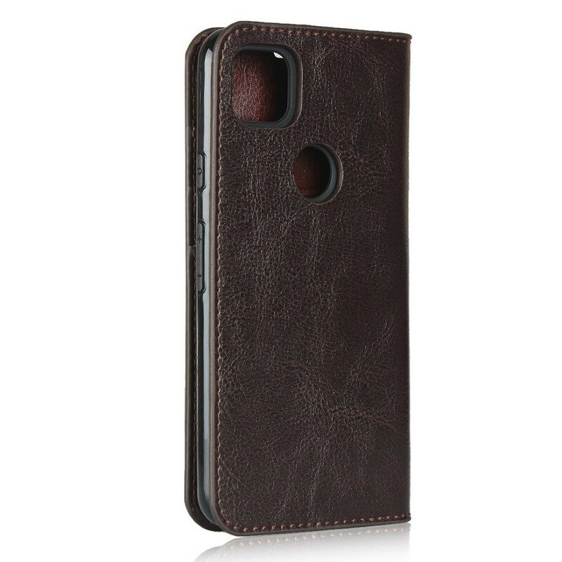 Folio Cover Google Pixel 4A Custodia in pelle Pelle Vera