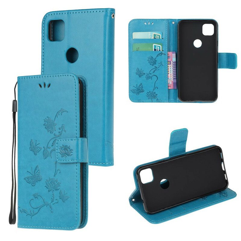 Folio Cover Google Pixel 4A Farfalle E Fiori