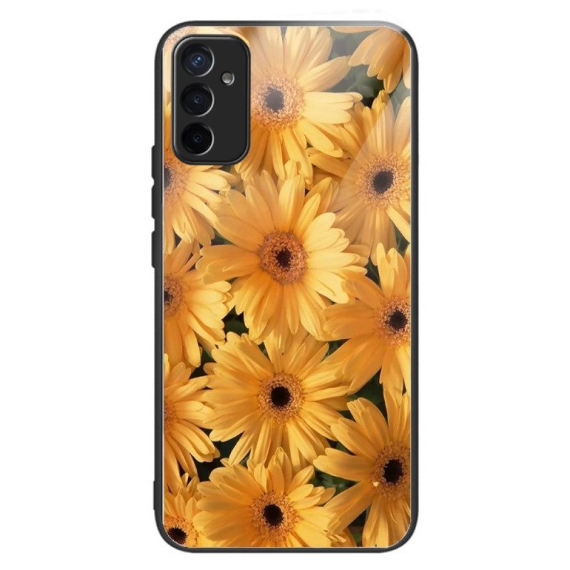 Cover Samsung Galaxy M13 Fiori Di Sole In Vetro Temperato