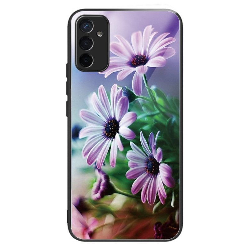 Cover Samsung Galaxy M13 Fiori In Vetro Temperato