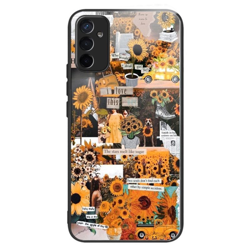 Cover Samsung Galaxy M13 Girasoli In Vetro Temperato