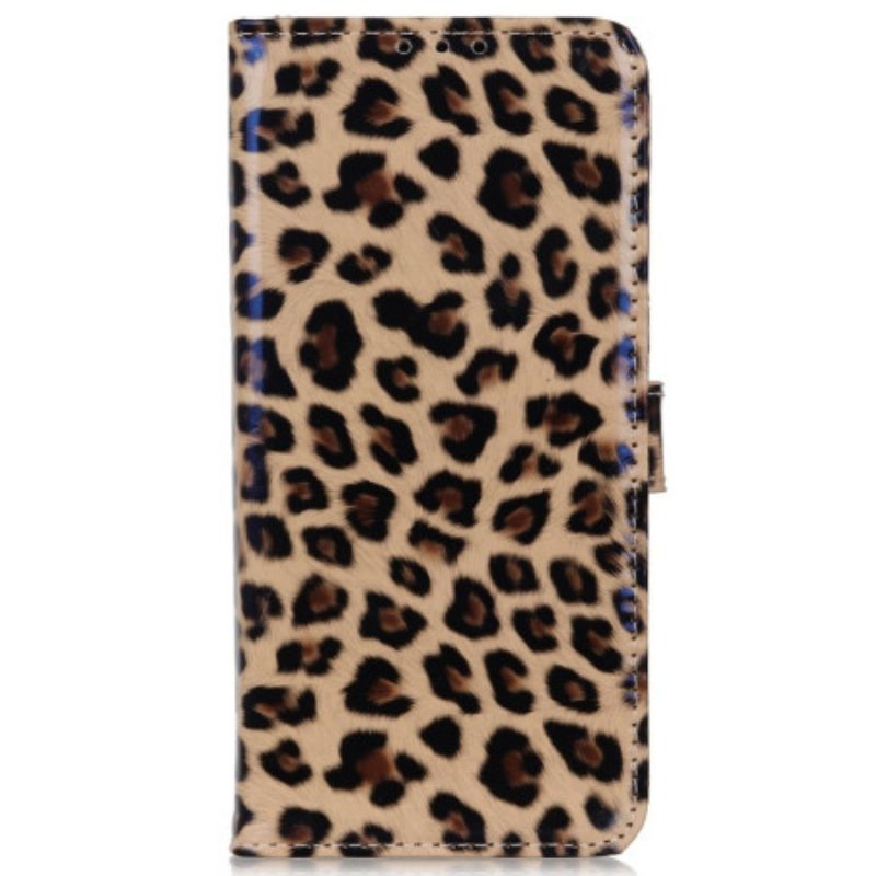 Custodia A Portafoglio Samsung Galaxy M13 Effetto Pelle Di Leopardo