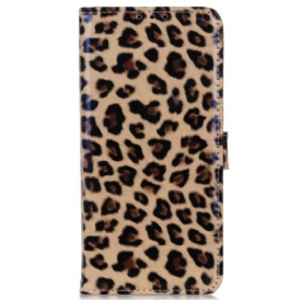 Custodia A Portafoglio Samsung Galaxy M13 Effetto Pelle Di Leopardo