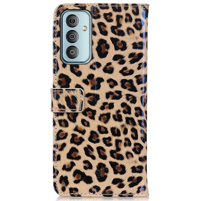 Custodia A Portafoglio Samsung Galaxy M13 Effetto Pelle Di Leopardo