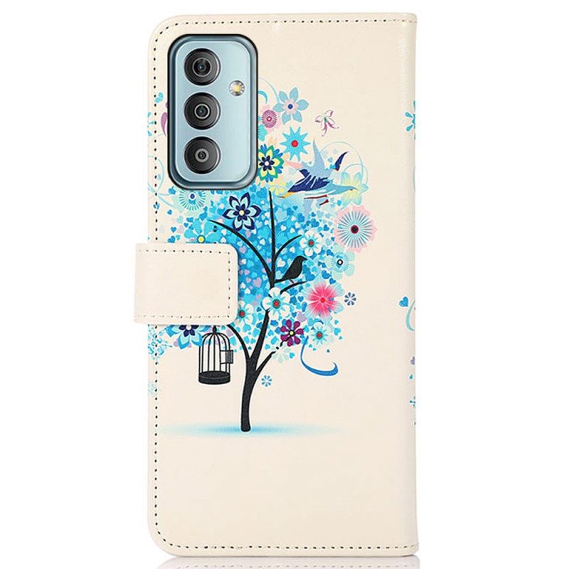 Custodia in pelle Samsung Galaxy M13 Albero In Fiore