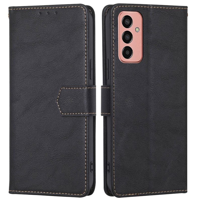 Custodia in pelle Samsung Galaxy M13 Ecopelle Vintage E Cuciture