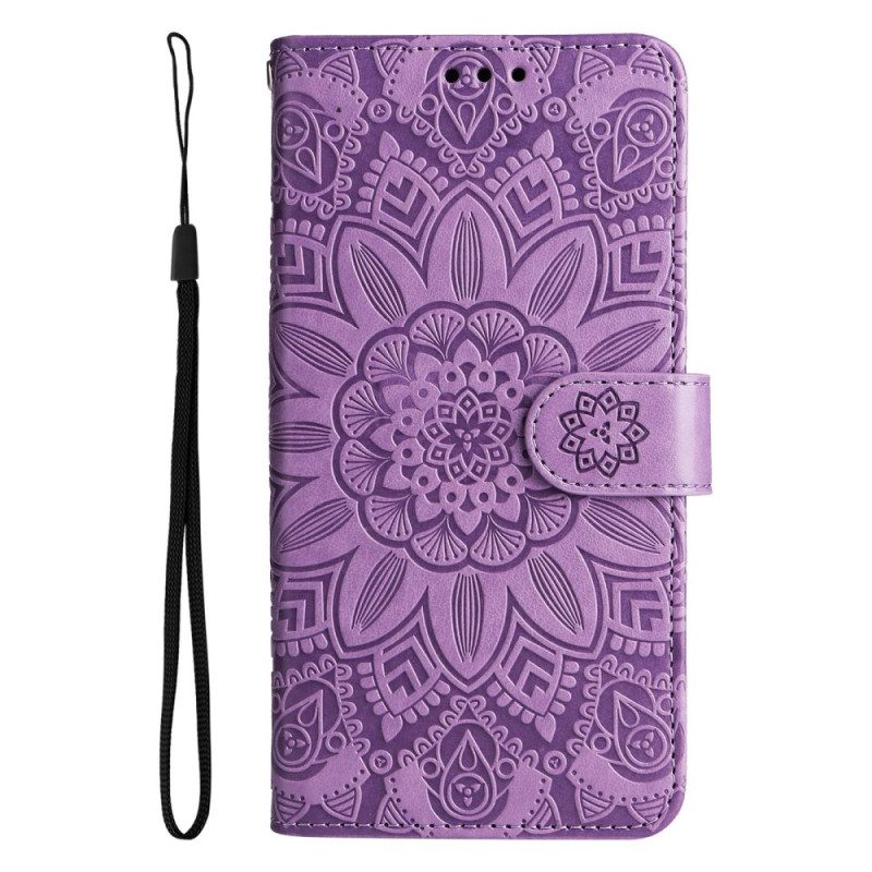 Custodia in pelle Samsung Galaxy M13 Girasole Strappy