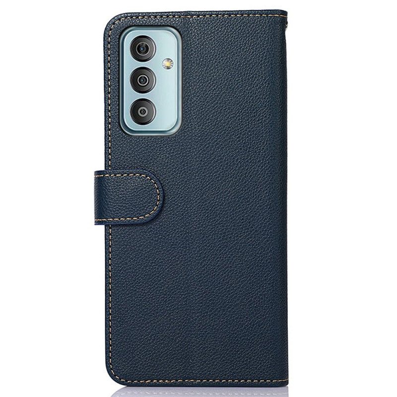 Custodia in pelle Samsung Galaxy M13 Lychee Style Rfid Khazneh