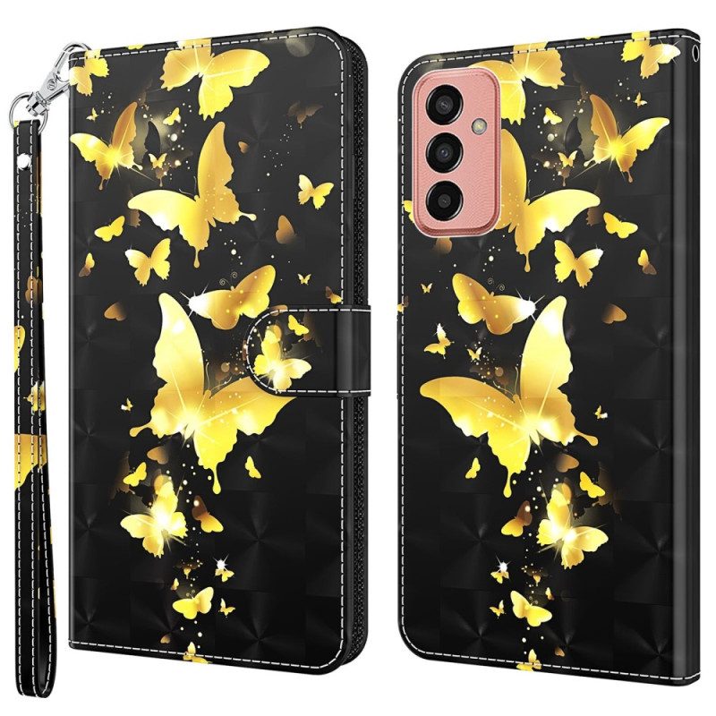 Custodia in pelle Samsung Galaxy M13 Perizoma Farfalle