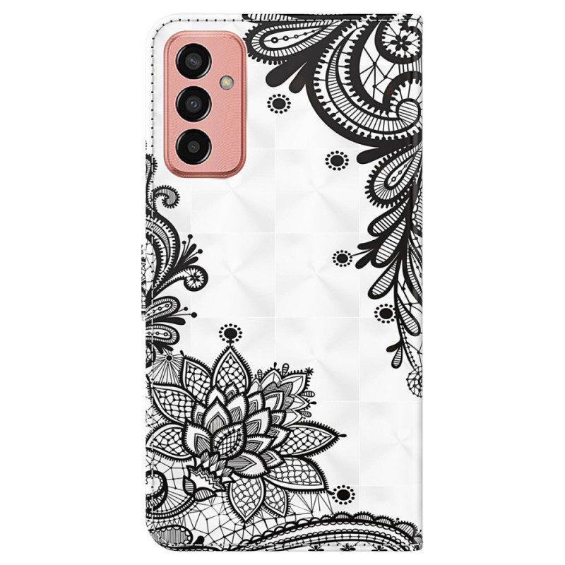 Custodia in pelle Samsung Galaxy M13 Pizzo Con Cinturino