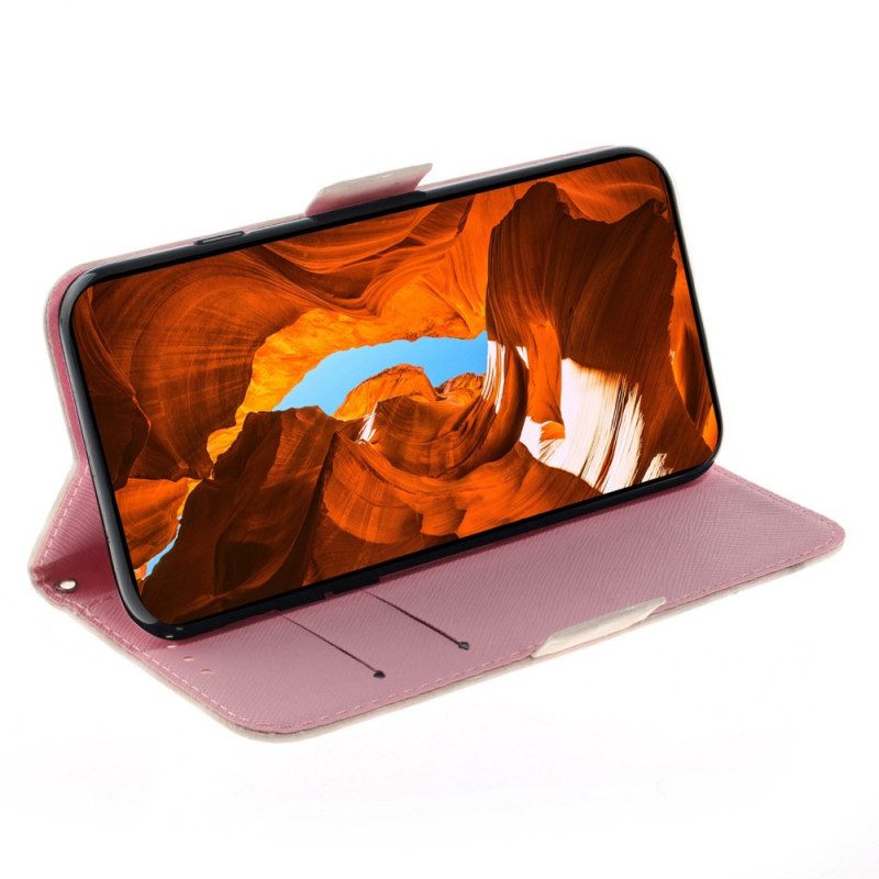 Folio Cover Samsung Galaxy M13 Aste Con Cordino