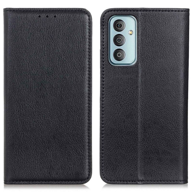 Folio Cover Samsung Galaxy M13 Custodia in pelle Crosta Di Cuoio Litchi