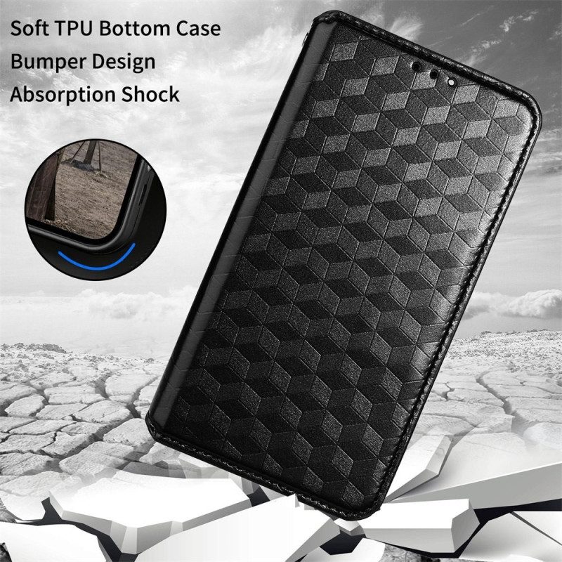 Folio Cover Samsung Galaxy M13 Custodia in pelle Cubi 3d