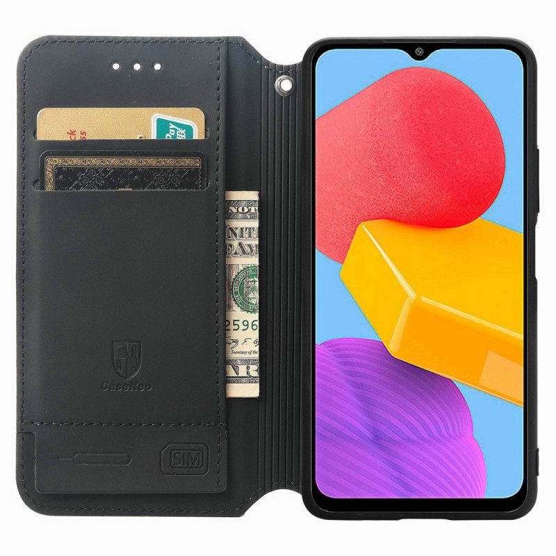 Folio Cover Samsung Galaxy M13 Custodia in pelle Progettazione Caseneo Rfid