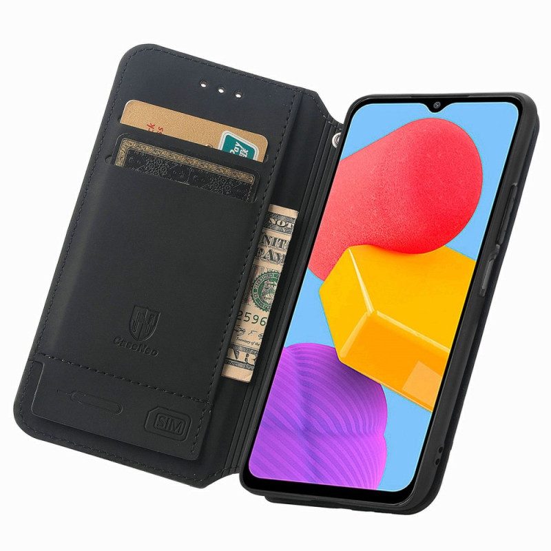 Folio Cover Samsung Galaxy M13 Custodia in pelle Progettazione Caseneo Rfid